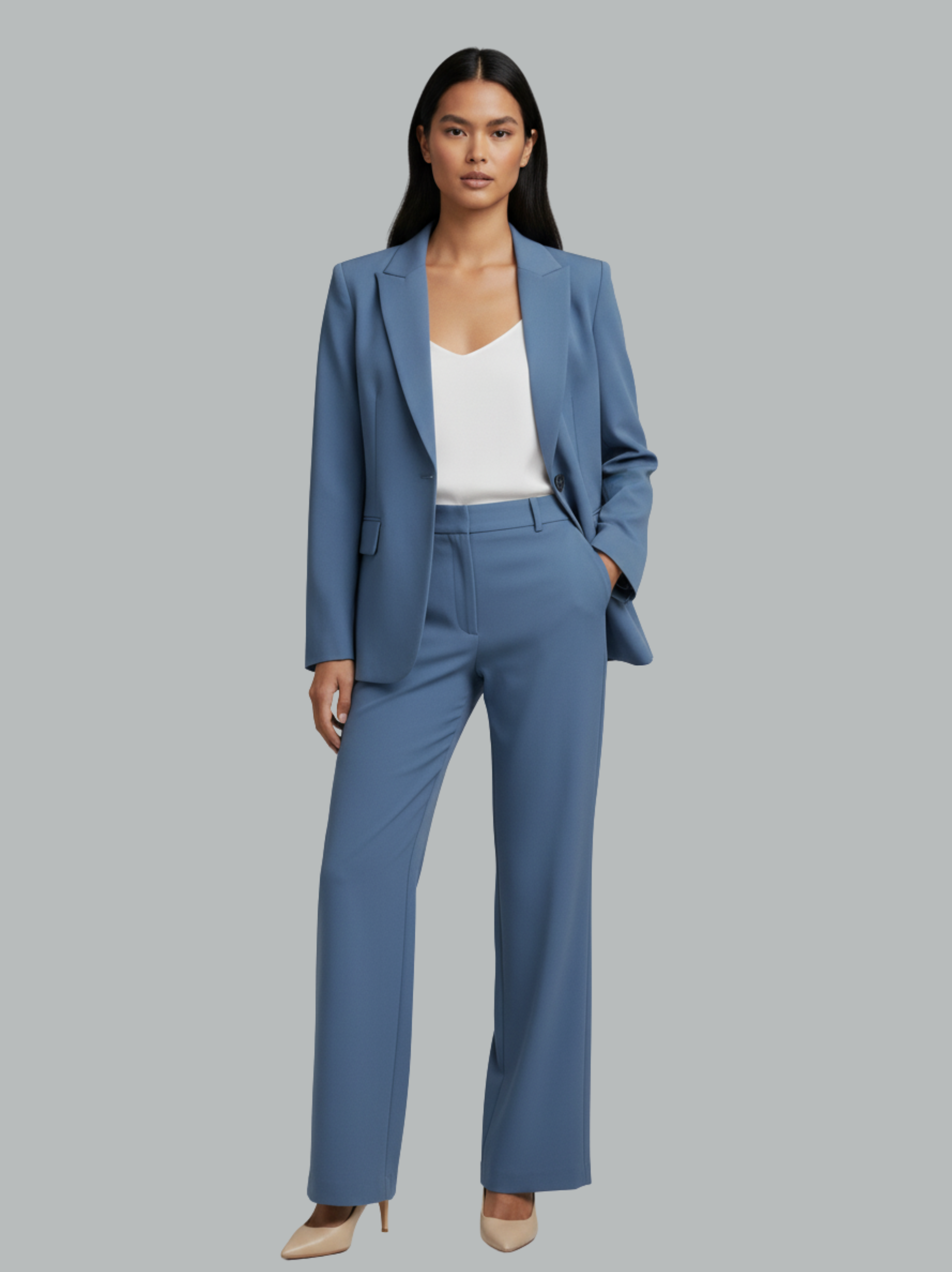 Chic Cotton Blend Suit Set