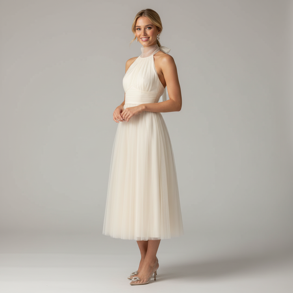 Ethereal Tulle Halter Gown