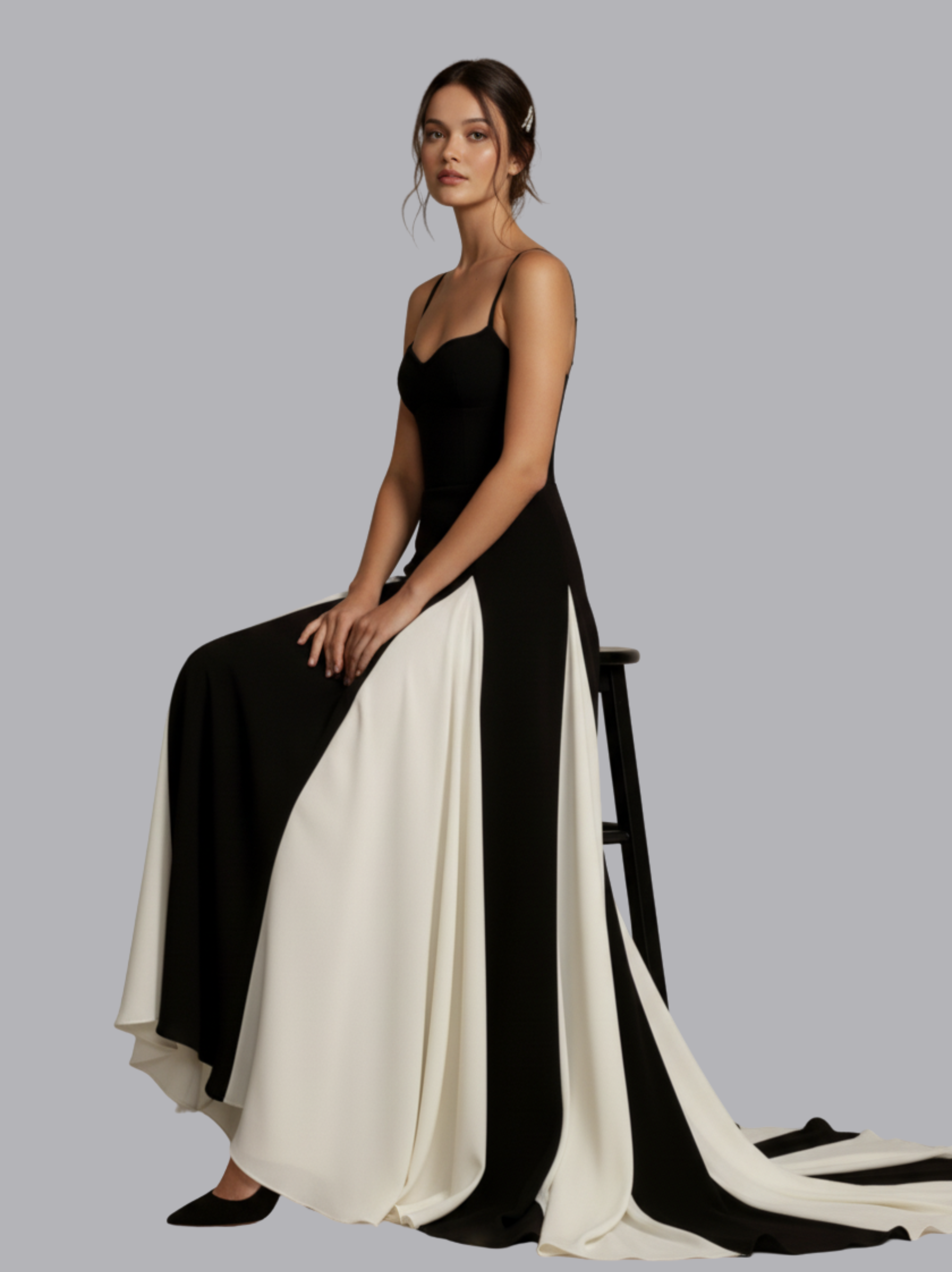 Colorblock Patchwork A-Line Maxi Dress