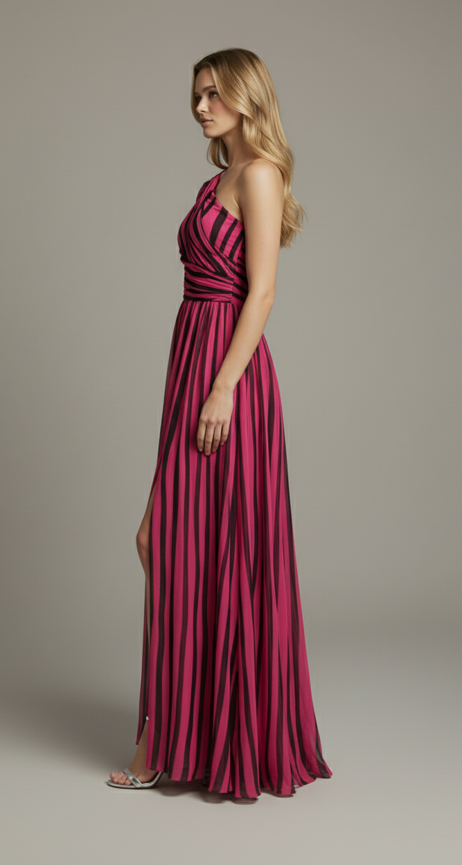 Printed Rose Pendant Maxi Dress