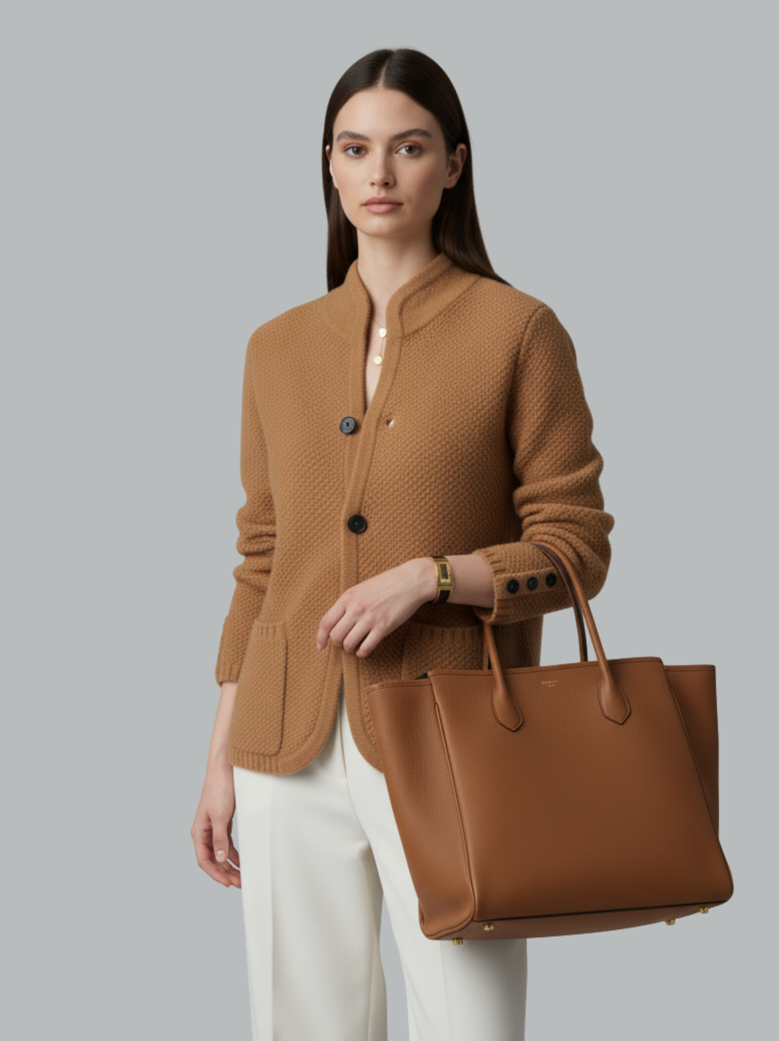 Chunky Knit Wool Blend Cardigan