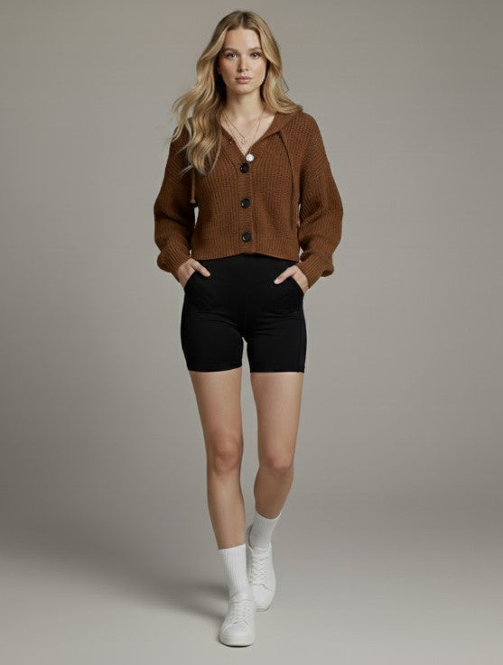 Relaxed Knit Hooded Cardigan