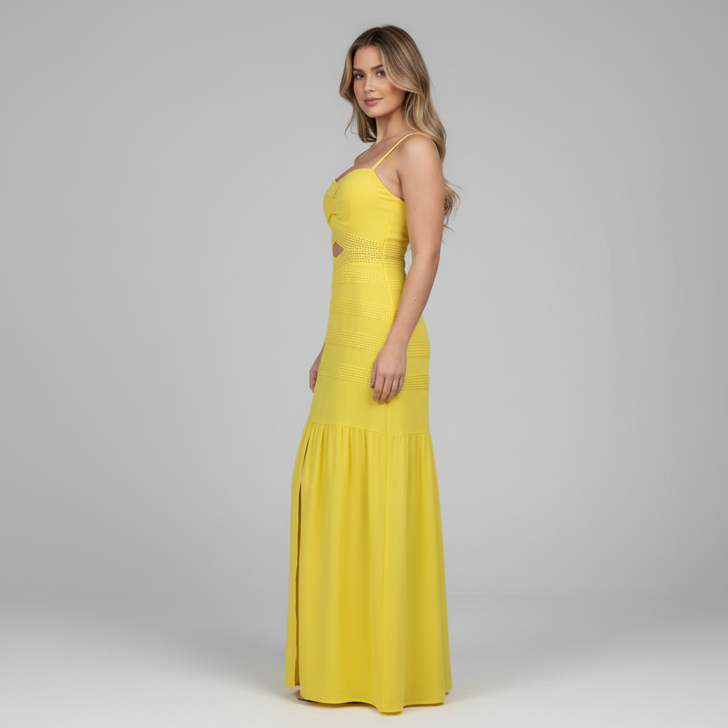 Essence Crochet Lace Fishtail Maxi Dress