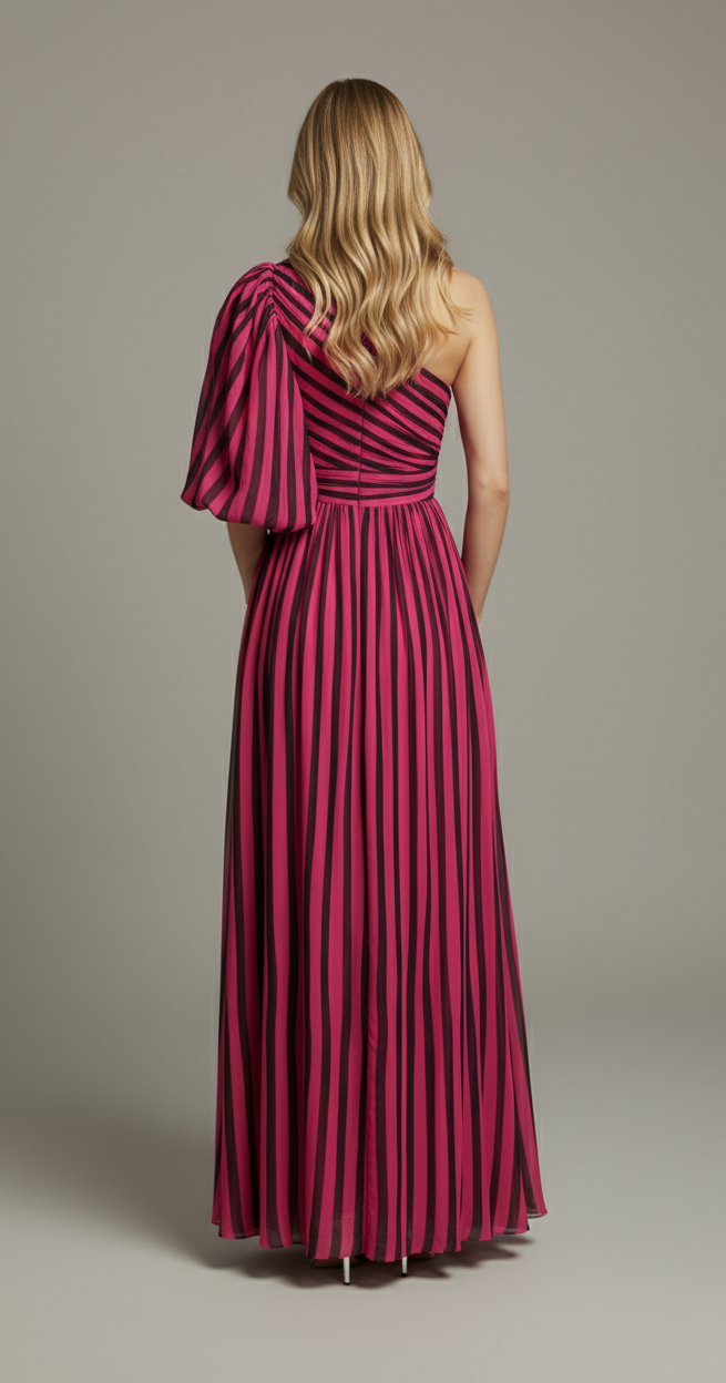 Printed Rose Pendant Maxi Dress