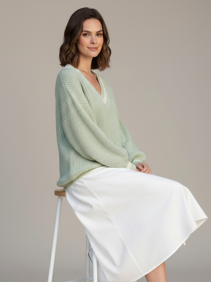 Classic V-Neck Long Sleeve Sweater