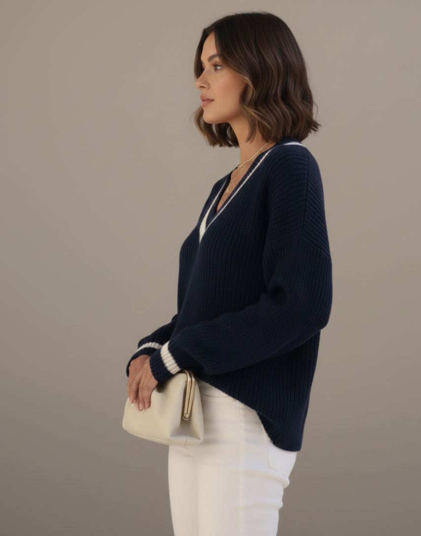 Classic V-Neck Long Sleeve Sweater