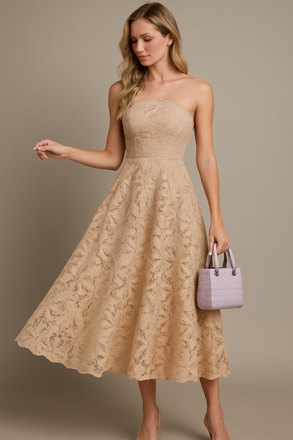 Whispering Lace Midi Dress